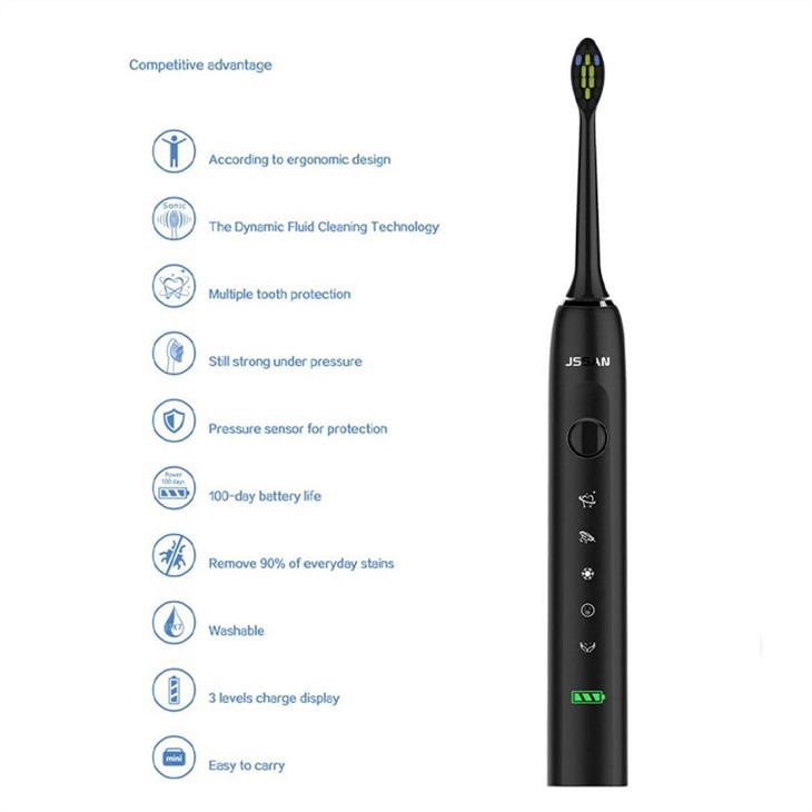 Raspalls de dents elèctrics Sonic amb càrrega USB